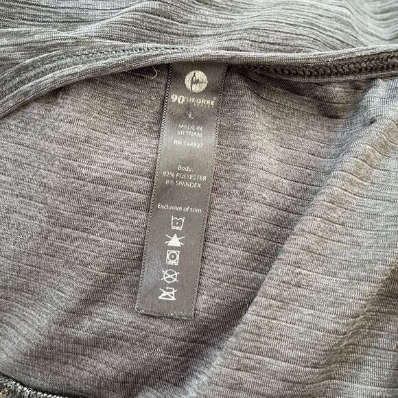 90 Degree by Reflex gray/ black heathered look workout top, size L - Picture 5 of 5